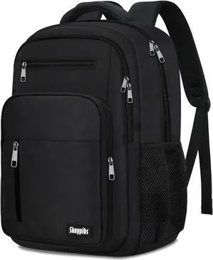 Skaypibs Black Backpack for Men Women, Laptop Travel Backpacks with Reinforced Straps, School Backpack for Boys Girls Teens, Water Resistent Book bag, Work College Bookbag, back pack Skaypibs Black Backpack for Men Women, Laptop Travel Backpacks with Reinforced Straps, School Backpack for Boys Girls Teens, Water Resistent Book bag, Work College Bookbag, back pack