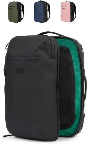 COR Surf Travel Backpack Laptop Backpack 28L Black | Underseat Carry On Backpack for Men & Women, Clamshell Opening, Hidden Passport Pockets, Water Resistant, Laptop Sleeve COR Surf Travel Backpack Laptop Backpack 28L Black | Underseat Carry On Backpack for Men & Women, Clamshell Opening, Hidden Passport Pockets, Water Resistant, Laptop Sleeve