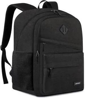 School Backpack for Teens Boys, 15.6 Inch Laptop Backpack with USB Charging Port & Water Resistant Design, College High School Book Bag for Students, Black School Backpack for Teens Boys, 15.6 Inch Laptop Backpack with USB Charging Port & Water Resistant Design, College High School Book Bag for Students, Black