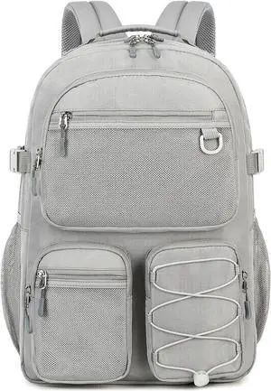 Lohol Water Resistant Daypack with Mulitiple Pockets for School Travel Outdoor College, 15.6 inch Laptop Backpack for Men and Women (Grey) Lohol Water Resistant Daypack with Mulitiple Pockets for School Travel Outdoor College, 15.6 inch Laptop Backpack for Men and Women (Grey)