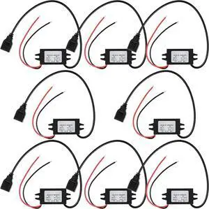 Weewooday 8 Pieces 12v to 5v Dc Converter Buck Module USB Output Power Adapter Dc Car Power Converter Regulator Weewooday 8 Pieces 12v to 5v Dc Converter Buck Module USB Output Power Adapter Dc Car Power Converter Regulator