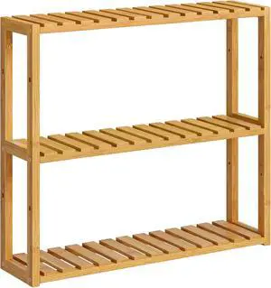 SONGMICS Bamboo Bathroom Shelf, 3-Tier Adjustable Plants Rack, Wall-Mounted or Stand, in the Living Room, Balcony, Kitchen, 5.9 x 23.6 x 21.3 Inches, Natural UBCB13Y SONGMICS Bamboo Bathroom Shelf, 3-Tier Adjustable Plants Rack, Wall-Mounted or Stand, in the Living Room, Balcony, Kitchen, 5.9 x 23.6 x 21.3 Inches, Natural UBCB13Y