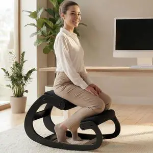 Ergonomic Kneeling Chair with Adjustable Seats - Knee Chair for Posture Correction & Kneel Rocking Stool for Desk - Back Pain Relief for Home and Office, Supports 250 pounds - 5 Years Warranty Ergonomic Kneeling Chair with Adjustable Seats - Knee Chair for Posture Correction & Kneel Rocking Stool for Desk - Back Pain Relief for Home and Office, Supports 250 pounds - 5 Years Warranty