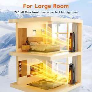 GiveBest Space Heater for Large Room, 24" Ceramic Heater with Remote Control 1H to 8H Timer ETL Certified Digital Oscillating Heater with Overheat Protection Tip-Over Switch for Indoor Use GiveBest Space Heater for Large Room, 24" Ceramic Heater with Remote Control 1H to 8H Timer ETL Certified Digital Oscillating Heater with Overheat Protection Tip-Over Switch for Indoor Use