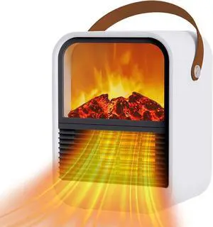 Portable Mini Electric Fireplace Heater,Small Room Space Heaters for Indoor Use with 3D Flames,PTC Ceramic Heater, Desk Space Heater for Bedroom,Bathroom and Office Quiet Small(White) Portable Mini Electric Fireplace Heater,Small Room Space Heaters for Indoor Use with 3D Flames,PTC Ceramic Heater, Desk Space Heater for Bedroom,Bathroom and Office Quiet Small(White)