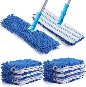 Chengu 6 Pieces Microfiber Flip Mop Refills Replacement Heads Double Sided Cleaning Pads Machine Washable Mop for Dry and Wet Kitchen Home Use Chengu 6 Pieces Microfiber Flip Mop Refills Replacement Heads Double Sided Cleaning Pads Machine Washable Mop for Dry and Wet Kitchen Home Use