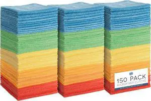 S&T INC. Microfiber Cleaning Cloth, 150 Pack, 11.5" x 11.5" | Bulk Cleaning Cloth for Home and Car, Reusable and Multi-Purpose Cleaning Rags for Business, Machine Washable S&T INC. Microfiber Cleaning Cloth, 150 Pack, 11.5" x 11.5" | Bulk Cleaning Cloth for Home and Car, Reusable and Multi-Purpose Cleaning Rags for Business, Machine Washable