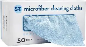 S&T INC. Microfiber Cleaning Cloth, 50 Pack, 11.8" x 11.8", Blue | Storage Box Included, Edgeless Cleaning Cloth for Home and Car, Reusable and Multi-Purpose Cleaning Rags, Machine Washable S&T INC. Microfiber Cleaning Cloth, 50 Pack, 11.8" x 11.8", Blue | Storage Box Included, Edgeless Cleaning Cloth for Home and Car, Reusable and Multi-Purpose Cleaning Rags, Machine Washable
