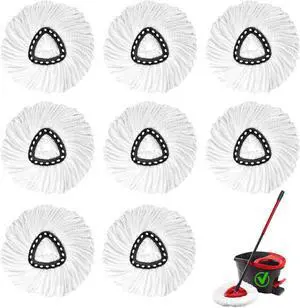 8PCS Mop Head Replacements,Machine Washable, Efficient Pet Hair Removal | Microfiber Spin Mop Replacement Heads,360° Swivel Full Coverage Cleaning,Secure Snap-On Fit,Daily Household Floor Cleaning 8PCS Mop Head Replacements,Machine Washable, Efficient Pet Hair Removal | Microfiber Spin Mop Replacement Heads,360° Swivel Full Coverage Cleaning,Secure Snap-On Fit,Daily Household Floor Cleaning