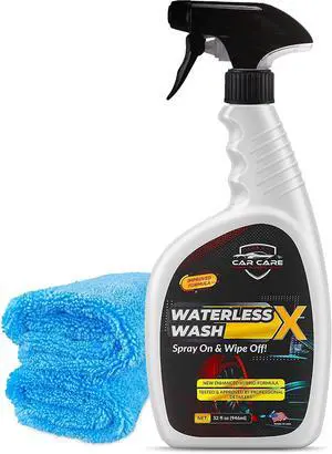 Waterless Wash X-Car Detailing, 32oz | No Water Needed, Includes Two Microfiber Towels, Quick Detailer for Any Vehicle, Spray On & Wipe Off Waterless Wash X-Car Detailing, 32oz | No Water Needed, Includes Two Microfiber Towels, Quick Detailer for Any Vehicle, Spray On & Wipe Off