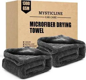 2 Pack 1300 GSM Car Drying Towel,Double-Sided Microfiber Towels for Cars(36" x 24"),Extra Large Ultra Absorbent,Without Residual Lint,Scratches or Water Spots 2 Pack 1300 GSM Car Drying Towel,Double-Sided Microfiber Towels for Cars(36" x 24"),Extra Large Ultra Absorbent,Without Residual Lint,Scratches or Water Spots