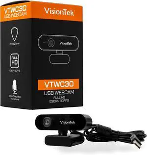 VisionTek VTWC30 Premium Full HD 1080p Webcam - Built-in Microphone, Compatible with Windows, Mac, Chromebook & More 901379 VisionTek VTWC30 Premium Full HD 1080p Webcam - Built-in Microphone, Compatible with Windows, Mac, Chromebook & More 901379