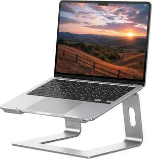 SOUNDANCE Laptop Stand, Aluminum Computer Riser, Ergonomic Laptops Elevator for Desk, Metal Holder Compatible with 10 to 15.6 Inches Notebook Computer, Silver SOUNDANCE Laptop Stand, Aluminum Computer Riser, Ergonomic Laptops Elevator for Desk, Metal Holder Compatible with 10 to 15.6 Inches Notebook Computer, Silver