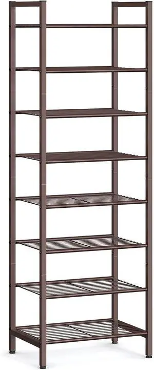 SONGMICS Metal Shoe Rack, Free Standing Shoe Organizer for Entryway Closet Garage Small Spaces, Heavy-Duty Slim Steel Storage Shelf, 8-Tier, Fits 16-24 Pairs, Bronze ULMR028A01 SONGMICS Metal Shoe Rack, Free Standing Shoe Organizer for Entryway Closet Garage Small Spaces, Heavy-Duty Slim Steel Storage Shelf, 8-Tier, Fits 16-24 Pairs, Bronze ULMR028A01
