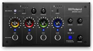 Roland BRIDGE CAST Dual Bus Gaming Mixer | Pro Audio Streaming Interface and Mixer for Online Gamers | 32-Bit Hardware DSP | USB-C Windows & Mac Connectivity | XLR Input for Mics | Black Roland BRIDGE CAST Dual Bus Gaming Mixer | Pro Audio Streaming Interface and Mixer for Online Gamers | 32-Bit Hardware DSP | USB-C Windows & Mac Connectivity | XLR Input for Mics | Black
