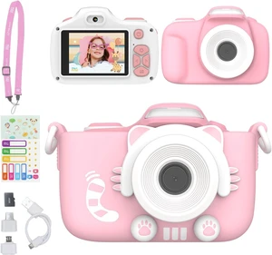 myFirst Kids Digital Camera 16MP 1080P with Selfie Lens, LED Flash | shockproof case, camera 3 for small hands, macro lens, MicroSD included, travel activity, birthday gift for ages 3-12 girls myFirst Kids Digital Camera 16MP 1080P with Selfie Lens, LED Flash | shockproof case, camera 3 for small hands, macro lens, MicroSD included, travel activity, birthday gift for ages 3-12 girls