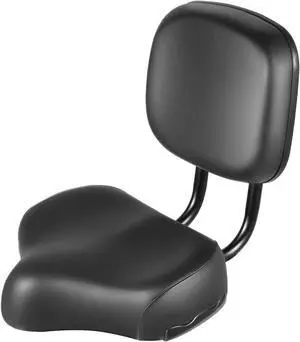 Extra Wide Bike Seat with Backrest and Comfortable Ergonomic Design for Men and Women - Adjustable Height Leather Saddle Pad for eBike, Tricycle, and Big Bikes Extra Wide Bike Seat with Backrest and Comfortable Ergonomic Design for Men and Women - Adjustable Height Leather Saddle Pad for eBike, Tricycle, and Big Bikes