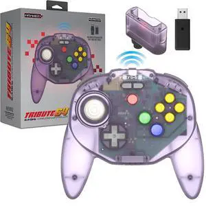 Retro-Bit Tribute 64 2.4 GHz Wireless Controller for Nintendo 64 (N64), Switch Online, PC, MacOS, RetroPie, Raspberry Pi and Other USB Devices (Atomic Purple) Retro-Bit Tribute 64 2.4 GHz Wireless Controller for Nintendo 64 (N64), Switch Online, PC, MacOS, RetroPie, Raspberry Pi and Other USB Devices (Atomic Purple)
