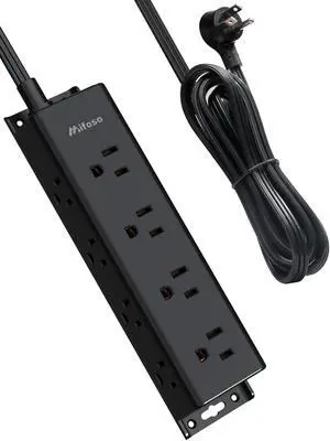 Surge Protector Power Strip, 12 Wide Spaced Multi Outlets, Wall Mount | 3 Side Outlet Extender with Extension Cord, Flat Plug, Overload Protection, Home Office Dorm Room Essentials (5FT, Black) Surge Protector Power Strip, 12 Wide Spaced Multi Outlets, Wall Mount | 3 Side Outlet Extender with Extension Cord, Flat Plug, Overload Protection, Home Office Dorm Room Essentials (5FT, Black)