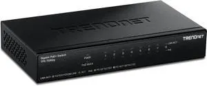TRENDnet 8-Port Gigabit PoE+ Switch, TPE-TG82G | 65W Budget, 16Gbps Switching Capacity, Ethernet Splitter, NDAA & TAA Compliant, Black TRENDnet 8-Port Gigabit PoE+ Switch, TPE-TG82G | 65W Budget, 16Gbps Switching Capacity, Ethernet Splitter, NDAA & TAA Compliant, Black