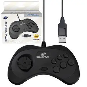 Retro-Bit Official Sega Saturn USB Controller Pad for Sega Genesis Mini, PS3, PC, Mac, Steam, Switch - USB Port (Black) Retro-Bit Official Sega Saturn USB Controller Pad for Sega Genesis Mini, PS3, PC, Mac, Steam, Switch - USB Port (Black)