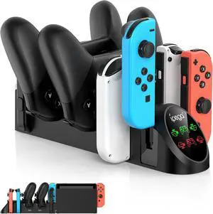 FASTSNAIL Switch Controller Charger for Nintendo Switch/OLED for JoyCons | 9-in-1 Fast Charging Dock Station Stand for Switch Pro Controllers & Joypad Accessories, 2 USB 2.0 Ports, 2 Wrist Strap Slots FASTSNAIL Switch Controller Charger for Nintendo Switch/OLED for JoyCons | 9-in-1 Fast Charging Dock Station Stand for Switch Pro Controllers & Joypad Accessories, 2 USB 2.0 Ports, 2 Wrist Strap Slots