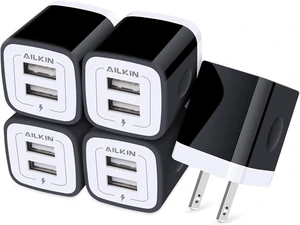USB Wall Plug, Multi USBA AC Power Charger Adapter USB-A Block Cube iPhone | iPad, Samsung, Google Pixel, LG, Camera Phones & Tablets Charge Multiple USB Plug Station Base USB Wall Plug, Multi USBA AC Power Charger Adapter USB-A Block Cube iPhone | iPad, Samsung, Google Pixel, LG, Camera Phones & Tablets Charge Multiple USB Plug Station Base