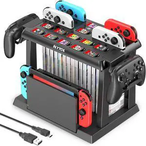 Switch Organizer Station with Controller Charger, Charging Dock for Nintendo Switch & OLED Joycons, Storage for Games, TV Dock, Pro Controller, Accessory Kits Switch Organizer Station with Controller Charger, Charging Dock for Nintendo Switch & OLED Joycons, Storage for Games, TV Dock, Pro Controller, Accessory Kits