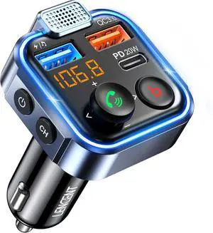 LENCENT FM Transmitter in-Car Adapter, Wireless Bluetooth 5.3 Radio Car Kit | Type-C PD 20W+ QC3.0 Fast USB Charger, Hands-Free Calling, MP3 Player Receiver Hi Fi Bass, Support U Disk LENCENT FM Transmitter in-Car Adapter, Wireless Bluetooth 5.3 Radio Car Kit | Type-C PD 20W+ QC3.0 Fast USB Charger, Hands-Free Calling, MP3 Player Receiver Hi Fi Bass, Support U Disk