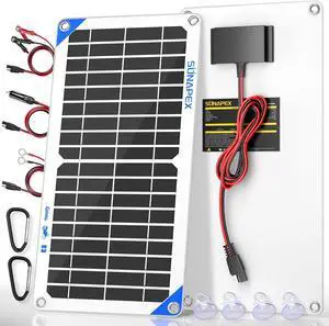 12V 10W Solar Trickle Charger Maintainer with Controller for Car | Waterproof Flexible Solar Panel Kit | Prevents Overcharging with Smart Controller | Fits 12V Batteries for Boats, RVs & More 12V 10W Solar Trickle Charger Maintainer with Controller for Car | Waterproof Flexible Solar Panel Kit | Prevents Overcharging with Smart Controller | Fits 12V Batteries for Boats, RVs & More