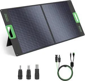 100W Portable Solar Panel for Power Station Generator, Waterproof Foldable | 20V Solar Cell Solar Charger with High-Efficiency Battery Charger for Outdoor Camping Van RV Trip Emergency Power 100W Portable Solar Panel for Power Station Generator, Waterproof Foldable | 20V Solar Cell Solar Charger with High-Efficiency Battery Charger for Outdoor Camping Van RV Trip Emergency Power