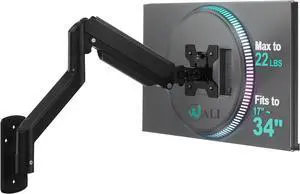 WALI Single Monitor Wall Mount for 17-34 inch Computer Screensup to 22 lbs | Wall Mount Monitor Arm, Full Motion with Height Adjustment, Tilt, Swivel, Rotation, VESA 75/100mm (GSWM001), Black WALI Single Monitor Wall Mount for 17-34 inch Computer Screensup to 22 lbs | Wall Mount Monitor Arm, Full Motion with Height Adjustment, Tilt, Swivel, Rotation, VESA 75/100mm (GSWM001), Black