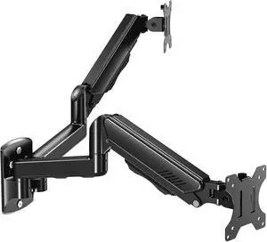 MOUNT PRO Dual Monitor Wall Mount for 2 Computer Screen up to 32 Inch, Gas Spring Double Monitor Arm Holds Up to 19.8lbs Each, Full Motion Adjustable Wall Monitor Mount, VESA Mount 75x75/100x100 MOUNT PRO Dual Monitor Wall Mount for 2 Computer Screen up to 32 Inch, Gas Spring Double Monitor Arm Holds Up to 19.8lbs Each, Full Motion Adjustable Wall Monitor Mount, VESA Mount 75x75/100x100