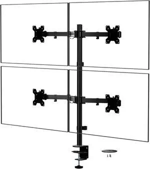WALI Quad Monitor Desk Mount, 4 Monitor Stand Fits Heavy Duty Computer Screen up to 27 inch, Full Adjustable Arm Holds up to 22 lbs per Arm (M004), Black WALI Quad Monitor Desk Mount, 4 Monitor Stand Fits Heavy Duty Computer Screen up to 27 inch, Full Adjustable Arm Holds up to 22 lbs per Arm (M004), Black