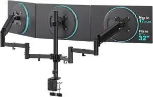 WALI Triple Monitor Mount for 13-32 inch Screens, up to 17.6 lbs per Arm | Adjustable 3 Monitor Desk Mount with Swivel, Tilt, Rotation, Triple Monitor Stand for Desk, VESA 75/100mm (GSDM003), Black WALI Triple Monitor Mount for 13-32 inch Screens, up to 17.6 lbs per Arm | Adjustable 3 Monitor Desk Mount with Swivel, Tilt, Rotation, Triple Monitor Stand for Desk, VESA 75/100mm (GSDM003), Black