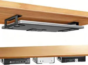 Under Desk Laptop Mount, Laptop Under Desk Mount 3 inches Tall Effective Space with Silicone Pad, Aluminum Under Desk Laptop Holder Rack for Laptop MacBook Dell OptiPlex PS4 & More Under Desk Laptop Mount, Laptop Under Desk Mount 3 inches Tall Effective Space with Silicone Pad, Aluminum Under Desk Laptop Holder Rack for Laptop MacBook Dell OptiPlex PS4 & More