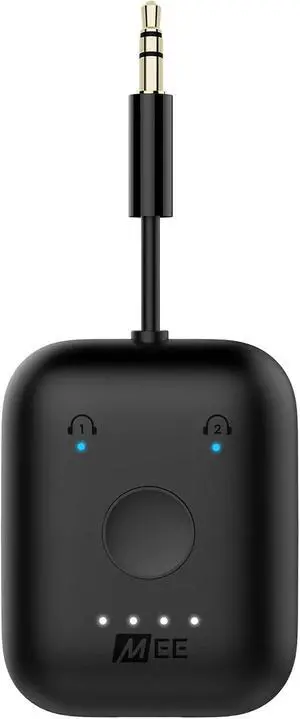 MEE Audio Connect Air in-Flight Bluetooth Wireless Audio Transmitter Adapter for up to 2 AirPods/Other Headphones; Works with All 3.5mm Aux Jacks on Airplanes, Gym Equipment, TVs, & Gaming Consoles MEE Audio Connect Air in-Flight Bluetooth Wireless Audio Transmitter Adapter for up to 2 AirPods/Other Headphones; Works with All 3.5mm Aux Jacks on Airplanes, Gym Equipment, TVs, & Gaming Consoles