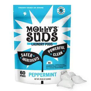 Molly's Suds Laundry Detergent Pods | Clean Detergent for Sensitive Skin | Ultra Concentrated and Stain Fighting | Peppermint - 60 Count Molly's Suds Laundry Detergent Pods | Clean Detergent for Sensitive Skin | Ultra Concentrated and Stain Fighting | Peppermint - 60 Count