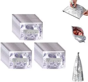 Reusable Aluminum Foil Storage Bags, 30 Count - Thick, Leak-Proof Stand-Up Bags with Resealable Zipper for Food Storage & Organization | Freezer, Pantry & Meal Prep (Small) Reusable Aluminum Foil Storage Bags, 30 Count - Thick, Leak-Proof Stand-Up Bags with Resealable Zipper for Food Storage & Organization | Freezer, Pantry & Meal Prep (Small)
