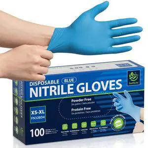 SWIFTLITE Food Safe Disposable Gloves, Blue Nitrile Rubber Gloves, Latex-Free Powder-Free for Food Prep, Cooking, Cleaning (Medium, 100) SWIFTLITE Food Safe Disposable Gloves, Blue Nitrile Rubber Gloves, Latex-Free Powder-Free for Food Prep, Cooking, Cleaning (Medium, 100)