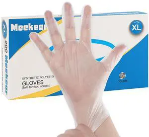 Meekear 200 PCS Food Prep Disposable Gloves, Medium TPE Clear Latex-Free Food Safe Cleaning Gloves, BPA Free, Powder Free, Oil Tight Meekear 200 PCS Food Prep Disposable Gloves, Medium TPE Clear Latex-Free Food Safe Cleaning Gloves, BPA Free, Powder Free, Oil Tight