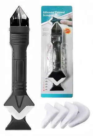 Silicone Caulking Tool 3 in 1, Glass Glue Angle Scraper, Stainless Steelhead Caulk Remover and Sealant Scraper, for Kitchen Bathroom Window and Frames Sealant Seals Silicone Caulking Tool 3 in 1, Glass Glue Angle Scraper, Stainless Steelhead Caulk Remover and Sealant Scraper, for Kitchen Bathroom Window and Frames Sealant Seals