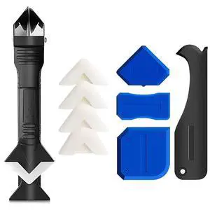 3 in 1 Silicone Caulking Tool Kit-Caulk Remover Tool with 4 Angle Scrapers,Grout Removal Tool,Caulking Finger,Glass Adhesive Angle Scraper for Bathroom Flooring,Kitchen,Window,Sink Joint,Frames Seal 3 in 1 Silicone Caulking Tool Kit-Caulk Remover Tool with 4 Angle Scrapers,Grout Removal Tool,Caulking Finger,Glass Adhesive Angle Scraper for Bathroom Flooring,Kitchen,Window,Sink Joint,Frames Seal