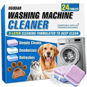 UGODAR Washing Machine Cleaner Tablets 24-Pack, 3-Layer Formula Deep Cleaning, Pet Hair & Odor Removal, Residue & Build-Up Cleaner for HE, Front Load & Top Load Washers UGODAR Washing Machine Cleaner Tablets 24-Pack, 3-Layer Formula Deep Cleaning, Pet Hair & Odor Removal, Residue & Build-Up Cleaner for HE, Front Load & Top Load Washers