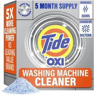 Washing Machine Cleaner by Tide, Washer Machine Cleaner with Oxi for Front and Top Loader Washer Machines, Deep Cleaning Residue & Odor Eliminator, 5 Month Supply (Packaging May Vary) Washing Machine Cleaner by Tide, Washer Machine Cleaner with Oxi for Front and Top Loader Washer Machines, Deep Cleaning Residue & Odor Eliminator, 5 Month Supply (Packaging May Vary)