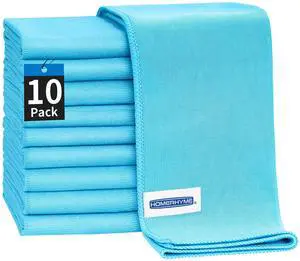 HOMERHYME Microfiber Glass Cleaning Cloth - 10 Pack Polishing Cloths, 16" x 14" Window Cleaning Towel, Streak Free, Lint Free, Great for All Delicate Surface, Glasses, Stainless Steel, Windshield. HOMERHYME Microfiber Glass Cleaning Cloth - 10 Pack Polishing Cloths, 16" x 14" Window Cleaning Towel, Streak Free, Lint Free, Great for All Delicate Surface, Glasses, Stainless Steel, Windshield.