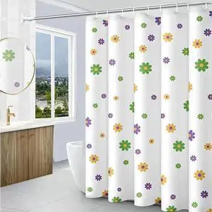 TIKABC Shower Curtain Liner, 4G PEVA Shower Liner, Plastic Waterproof Shower Curtains, with Grommet Holes and 3 Magnetic Weights(Purple Flower) TIKABC Shower Curtain Liner, 4G PEVA Shower Liner, Plastic Waterproof Shower Curtains, with Grommet Holes and 3 Magnetic Weights(Purple Flower)