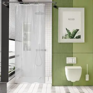 AmazerBath Stall Shower Curtain Liner 36x72, Walk in Shower Curtain Plastic, Clear Shower Stall Curtain Liner Heavy Duty Thick PEVA, Half Shower Liner with 2 Weighted Stones and 6 Grommet Holes AmazerBath Stall Shower Curtain Liner 36x72, Walk in Shower Curtain Plastic, Clear Shower Stall Curtain Liner Heavy Duty Thick PEVA, Half Shower Liner with 2 Weighted Stones and 6 Grommet Holes