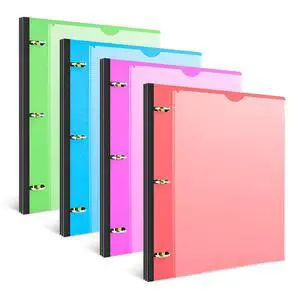 INFUN Telescoping 3 Ring Binder - 4PCS, Flexible Round Binder with Customizable Front Cover and Clear Catalog Pocket, Holds 8.5x11 inch Paper INFUN Telescoping 3 Ring Binder - 4PCS, Flexible Round Binder with Customizable Front Cover and Clear Catalog Pocket, Holds 8.5x11 inch Paper