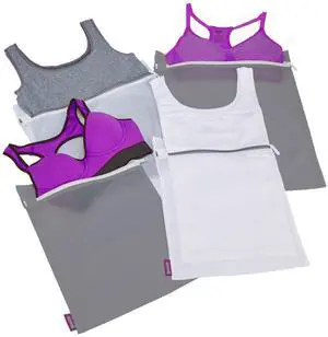 Laundry 360 Sanitized 4 Pack Ultimate Activewear Wash Bag Set White Grey Color | 80GSM Mesh | Large Size Athletic Laundry Protection Laundry 360 Sanitized 4 Pack Ultimate Activewear Wash Bag Set White Grey Color | 80GSM Mesh | Large Size Athletic Laundry Protection